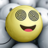 Lachendes Hypnoji zwischen Emojis