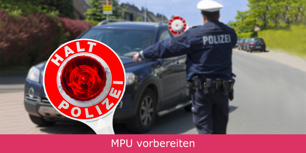 Polizeikelle - Halt Polizei - Ein Auto wird angehalten.